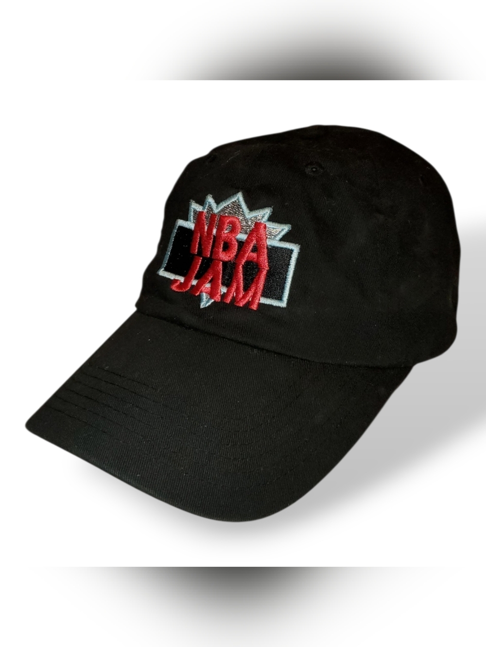 NBA JAM Black Baseball Cap with Red Embroidered Logo
